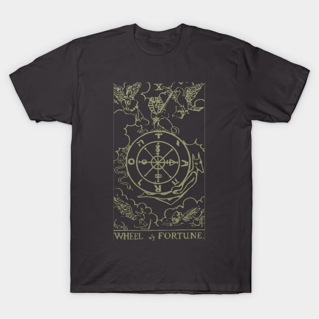 Golden Tarot - The Wheel of Fortune T-Shirt by tetratarot